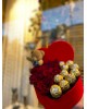 Kalpli Kutu Gül, Ayıcık ve Ferrero Rocher Aranjmanı
